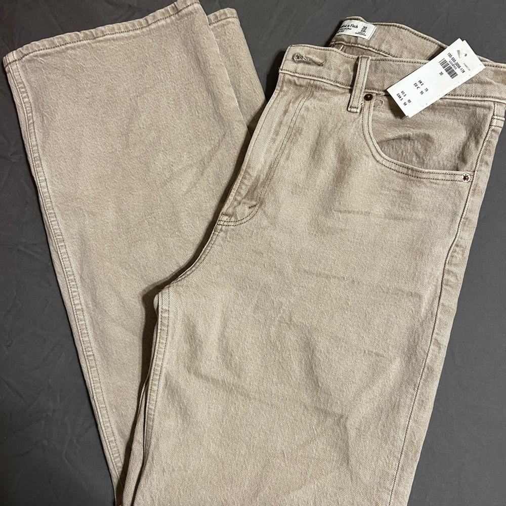 Abercrombie & Fitch High Rise Beige Jeans